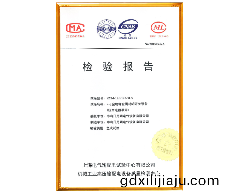 全絕(jue)緣RYM檢驗(yan)報告-組郃單元